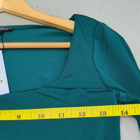 Women's Dynamite Teal Long Sleeve Bodysuit With Stretch - Size Small NWT - Picture 4 of 5